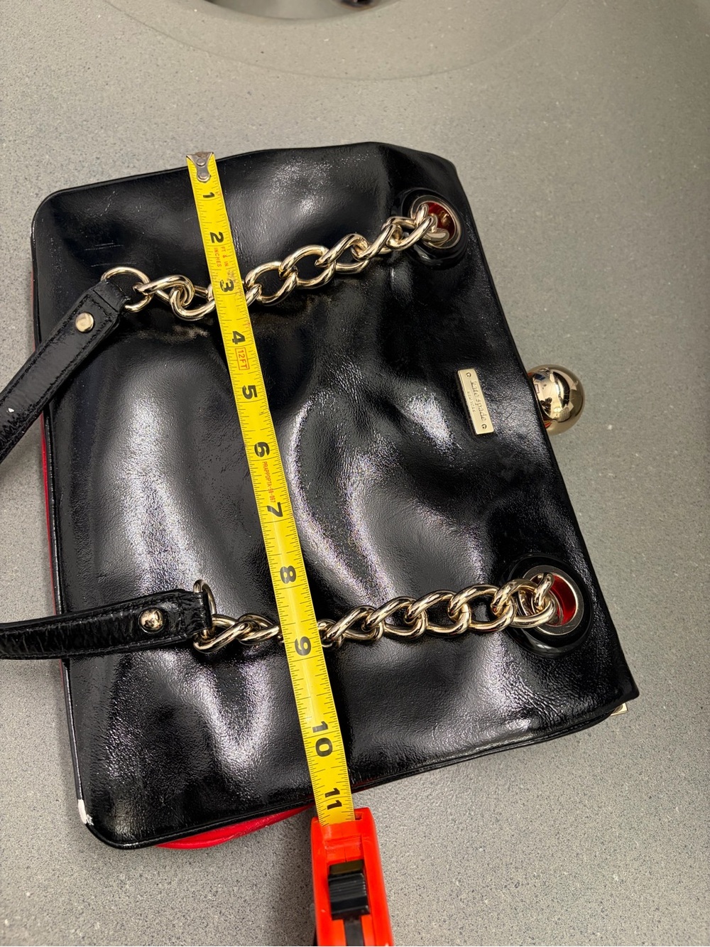 kate spade Black Patent Leather Shoulder Bag with Gold Hardware - Picture 6 of 10